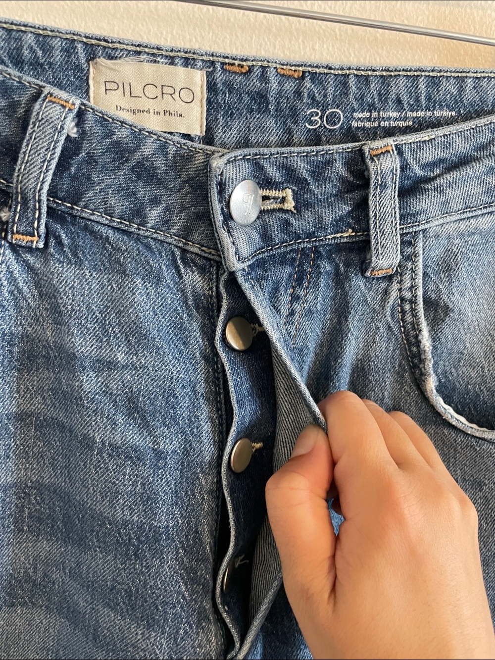Pilcro Anthropologie Reworked High Rise Taper Barrel Jeans Women’s Size 30 - Picture 7 of 9